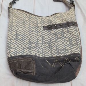 Myra Bag Cross Body Canavas Cotton and Leather Classic Design Beautiful Pattern